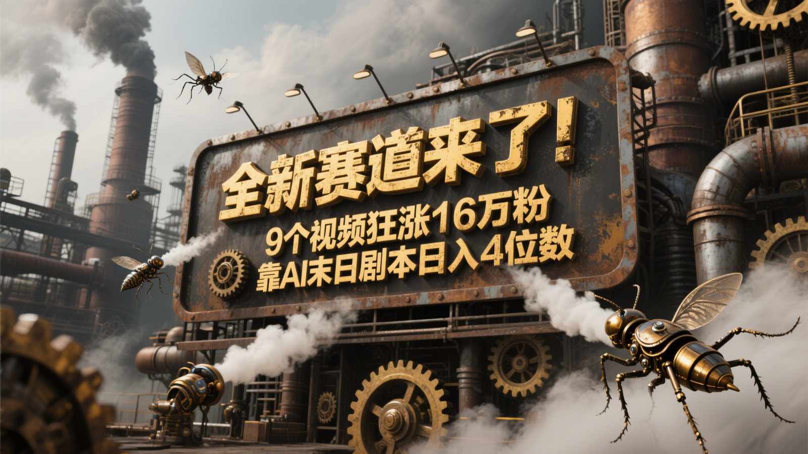全新赛道来了！9个视频狂涨16万粉，靠AI末日剧本日入4位数，评论区爆肝追更！-网创社区
