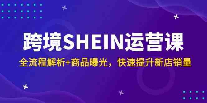 跨境SHEIN运营课，全流程解析+商品曝光，快速提升新店销量-网创社区
