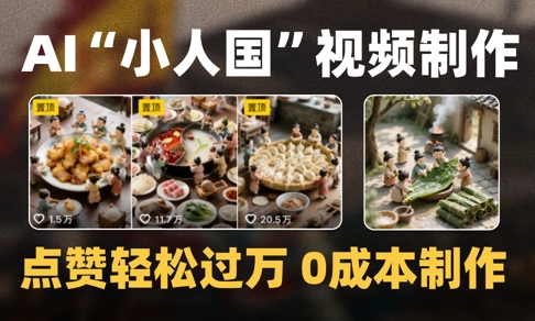 爆款1000W+播放微缩景观迷你小人国AI视频0成本制作全流程教学-网创社区
