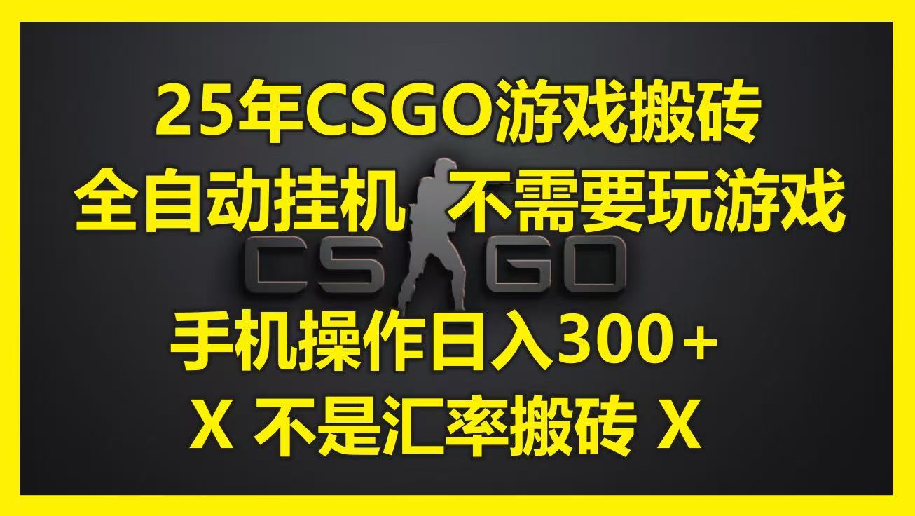 25年CSGO游戏搬砖，全自动挂机，不需要玩游戏，手机操作日入300+。(不是汇率搬砖)-网创社区
