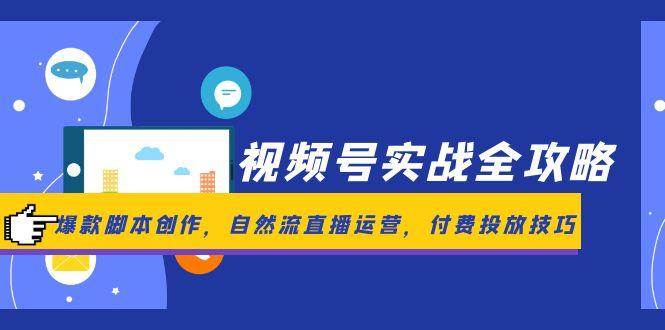 （14925期）视频号实战全攻略，爆款脚本创作，自然流直播运营，付费投放技巧-网创社区