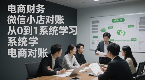 电商财务微信小店对账，从0到1系统学习电商对账-网创社区