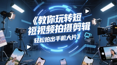 教你玩转短视频拍摄剪辑，轻松拍出手机大片-网创社区