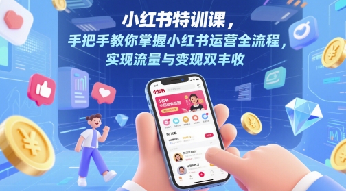 小红书特训课，手把手教你掌握小红书运营全流程，实现流量与变现双丰收-网创社区