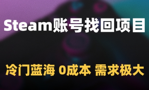 Steam账号找回项目，冷门蓝海，0成本，需求极大-网创社区