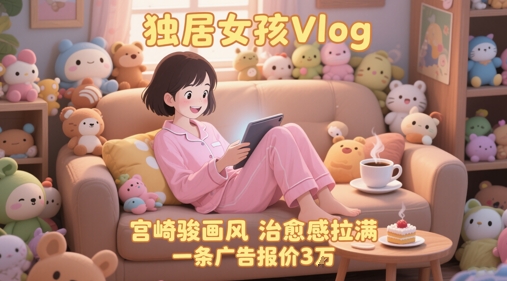 单个账号涨粉71W！用AI制作独居女孩Vlog，宫崎骏画风，治愈感拉满，一条广告报价3W-网创社区
